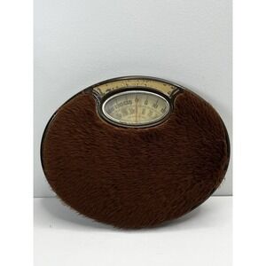 Vintage Counselor Bathroom Scale Brown Fur Texture MCM Retro Tested Works